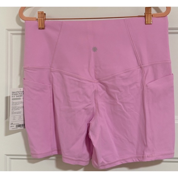 Athleta “Opaque Lilac” Salutation Stash Pocket 5” Short NWT SZ 1X - Picture 8 of 12